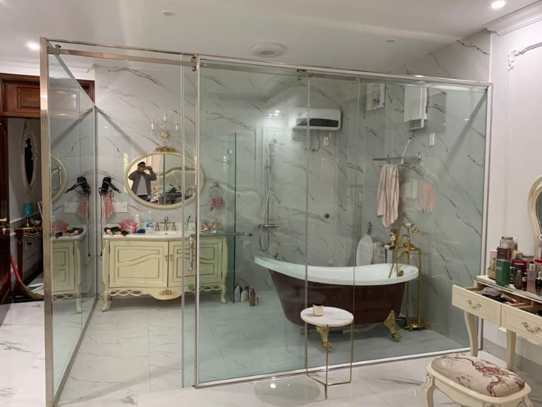 Mẫu vách ngăn phòng tắm kính cường lực